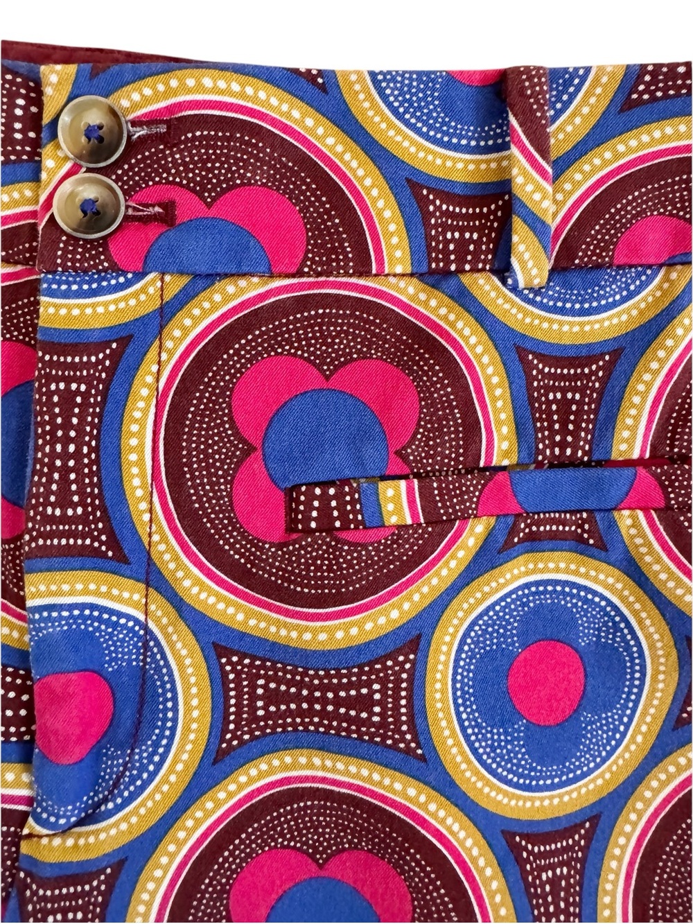 ANTHROPOLOGIE The Essential Slim Cropped Trouser in Geometric Poppy Print - Picture 6 of 15